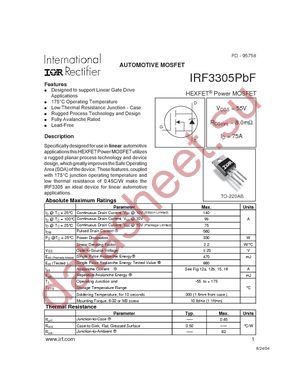 IRF3305PBF datasheet  